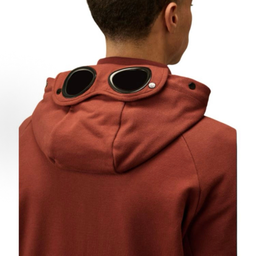 C.P. Company Goggle Zip Hoodie Red