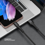 Дата-кабель Armor USB – Type-C, 1 м, 2.4A, черный
