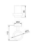 Стаканчик для зубных щеток стекло/нерж. сталь NIZA 16861.B глянцевый