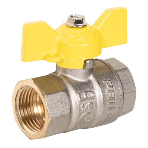 Кран шаровой латунный LD Pride 47.15.В-В.Б GAS (бабочка)