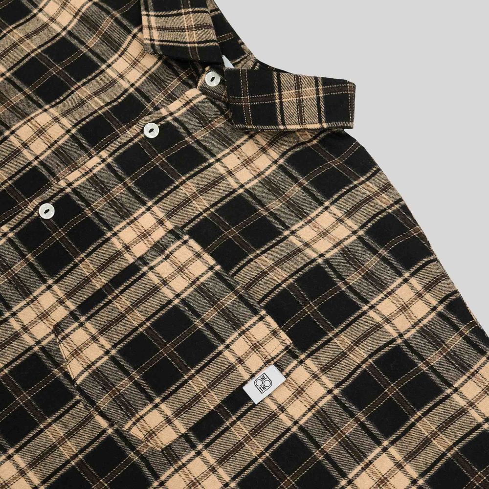 Рубашка One Two Cowboy Basic 8 в клетку черная