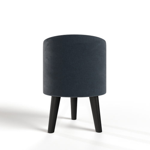 Пуф круглый на трёх высоких ножках Фантазёр D-12 (Чёрный) в офис, дом, салон красоты, прихожая, гостиная, на кухню, в кафе, в зону ожидания, в коридор, к туалетному столику. Банкетка, подставка.