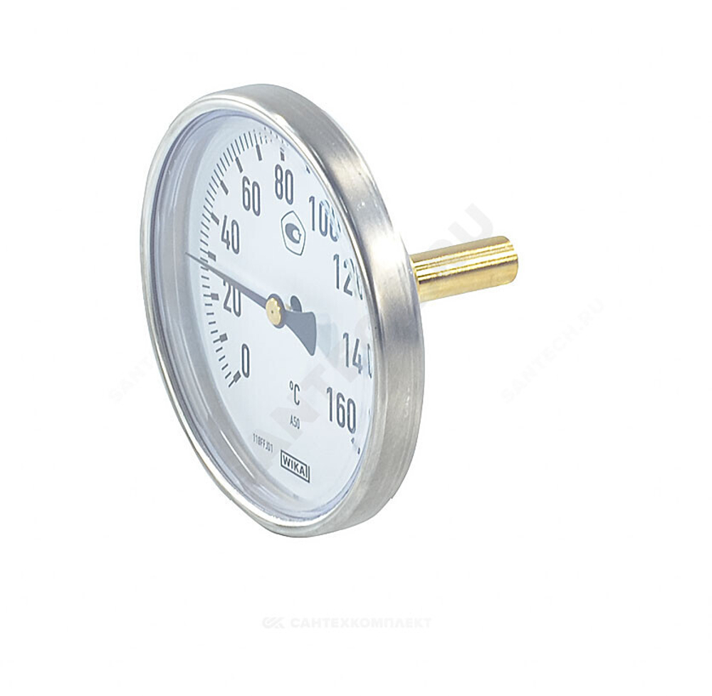 Термометр биметаллический осевой Дк100 160С L=40мм G1/2" A50.10 Wika 36657394