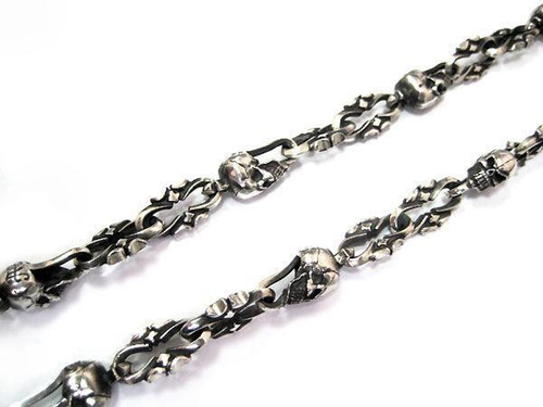 Цепь из серебра с черепами Sorrow AZN-012.