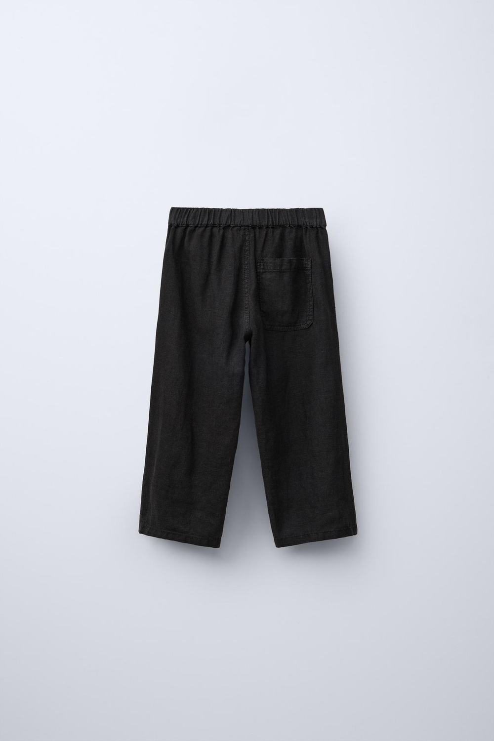 ZARA ЛЬНЯНЫЕ БРЮКИ С ПРЯМЫМИ ШТАНИНАМИ, ЧЕРНЫЙ