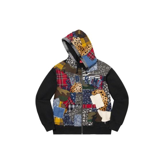 Supreme FW22 Week13 Patchwork Zip Up Hooded Sweatshirt