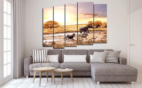 Модульная картина "Животные Африки"