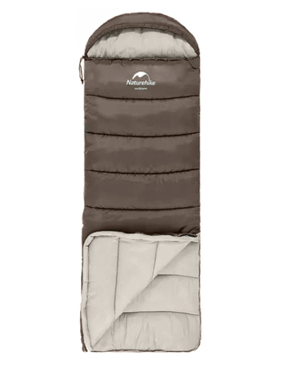 Мешок спальный Naturehike U250, (190х30)х75 см, (левый) (ТК: +6C), коричневый