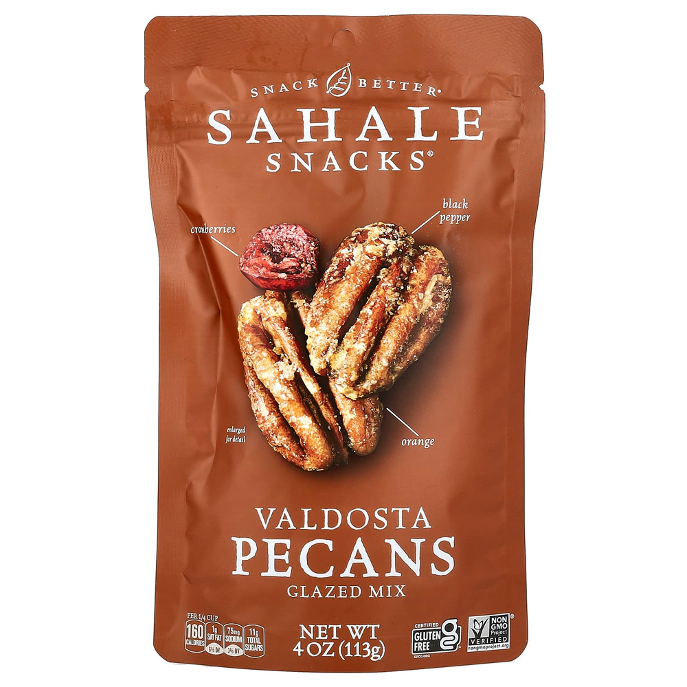 Sahale Snacks, Snack Better, смесь глазированных орехов пекан из Валдосты, 4 унции (113 г)