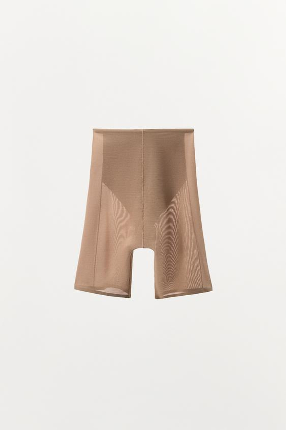 ZARA ШОРТЫ-ВЕЛОСИПЕДКИ ИЗ ПОЛИАМИДА С СЕТЧАТЫМИ ВСТАВКАМИ, БЕЖЕВЫЙ