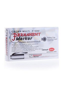 Маркер перманентный "Multi Marker Super Slim" 1мм пулевидный черн. Crown 08-8001