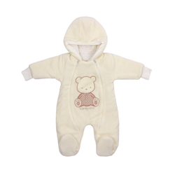 Комбинезон детский велюровый бежевый на синтепоне