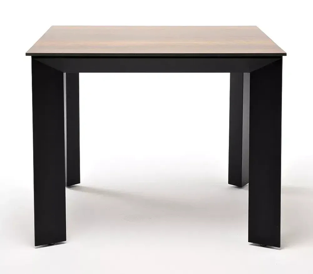 "Венето" обеденный стол из HPL 90х90см, цвет "дуб", каркас черный