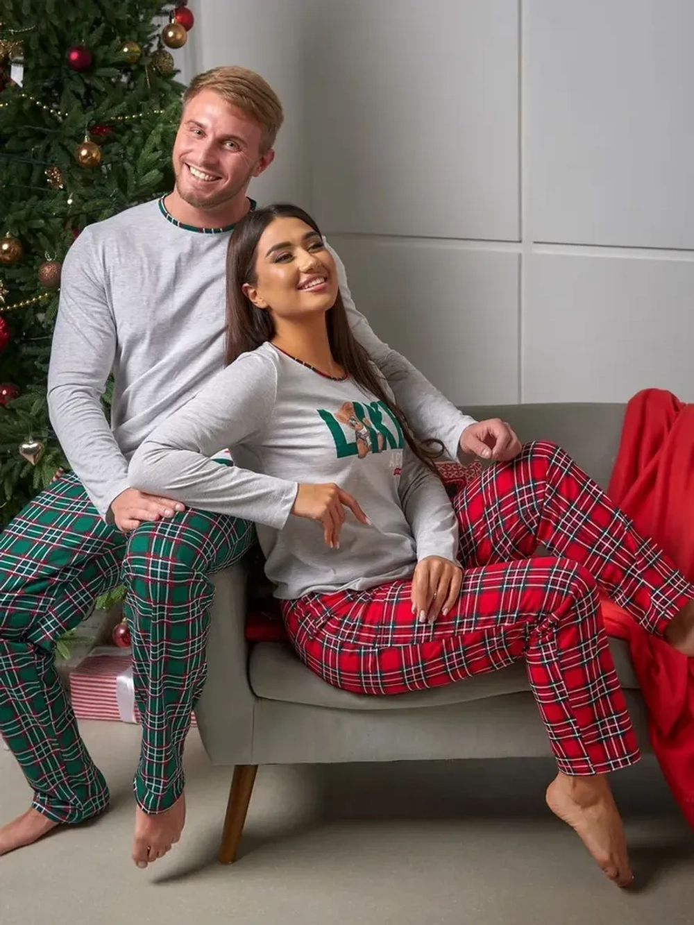 Пижама со штанами в клетку