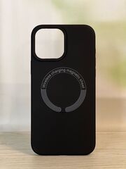 Чехол силиконовый с функцией MagSafe для iPhone 13 черный / Silicone case для Айфон 13 с поддержкой магсейф