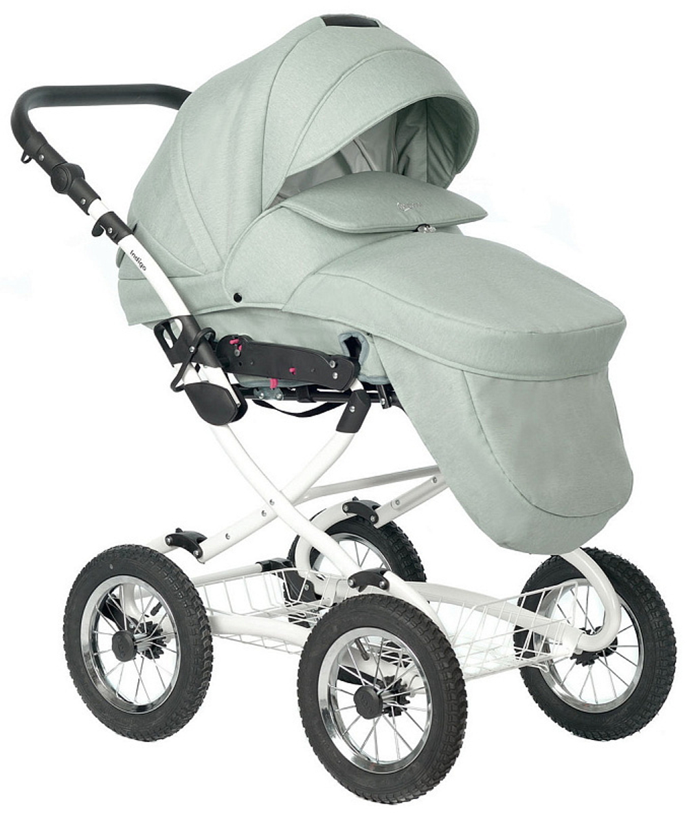 Детская коляска Indigo Barbara 21 Classic 3 в 1 с автокреслом Avionaut Cosmo Ba02 шалфей
