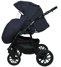 Детская коляска Alis Alvaro 2 в 1 Al 07 т.синий+белая кожа