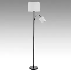 8042/2FY MODERNI LN25 365 черный/белый, металл/текстиль Торшер Е27 1*60W + Е14 1*40W 220V KAYA