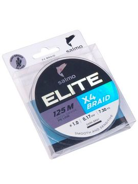 Леска плетёная Salmo Elite х4 BRAID Dark Gray 125 м, 0,17 мм