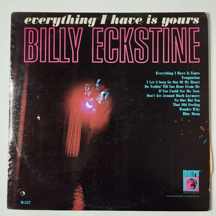 Винтажная виниловая пластинка LP Billy Eckstine Everything I Have Is Yours (USA 1965)