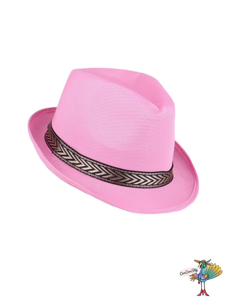 шляпа Стиляга детская, цвет розовый, ог 54 см