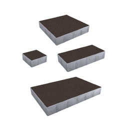 Тротуарная плитка ГРАНДО - Гранит Коричневый, комплект из 4 видов плит