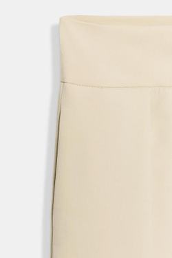 ZARA БРЮКИ BALLOON С ЗАЩИПАМИ, БЕЖЕВЫЙ