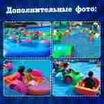 Механическая бамперная лодка "Катамаран" 113*108*23 см, цвет голубой с зеленым