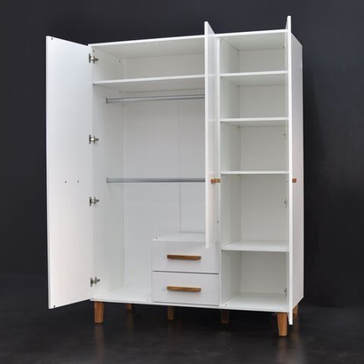 Шкаф детский для одежды Чек распашной белый, трехдверный