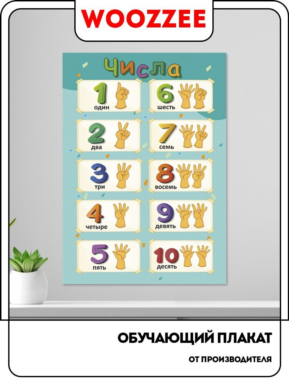 Плакат обучающий "Числа для тренировки счета"