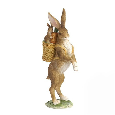 Декоративная фигура "Кролик держит корзину" 34CM