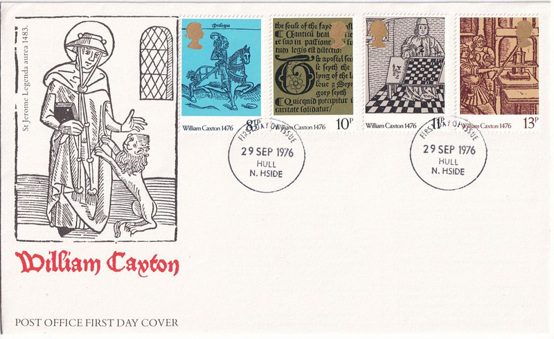 Конверт Первого дня Великобритании от 29 сентября 1976 года с четырьмя марками и спецгашением