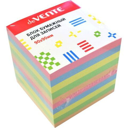 Блок бумаги для записи (90*90*90мм) цветной 5цв., непроклеенный, 80г/м2