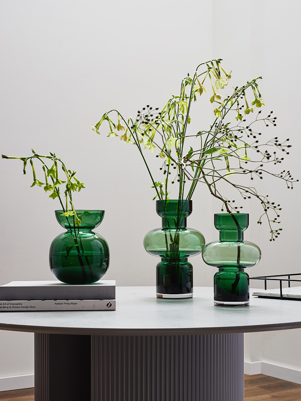 Ваза florum, 25 см, изумрудная