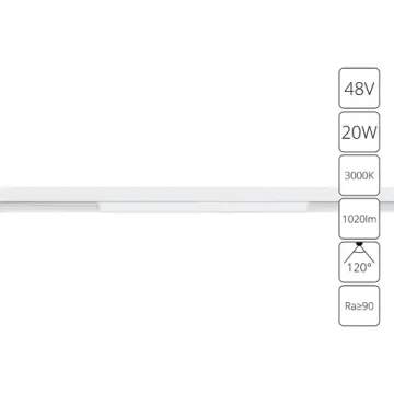 Трековый однофазный светодиодный светильник 20W 3000K A4673PL-1WH белый Linea Arte Lamp