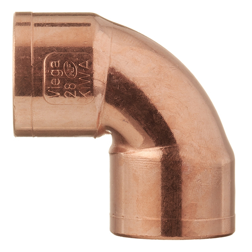 Угол медный двухраструбный 90° под пайку ГОСТ 32590-2003