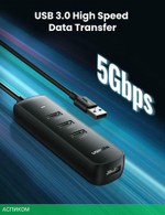 USB-хаб Ugreen CM416-10915 Black (10915)