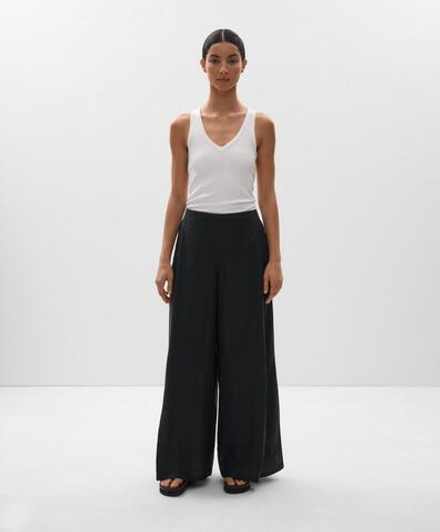 Oysho Брюки из 100%-го льна, черный