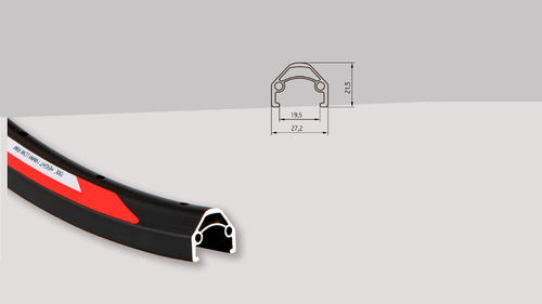 Обод 27.5" EVOLUTION алюминиевый, двойной, 32H, пистонированный, 584x19.5/27.2x21.5мм, A/V, анодированный, черный