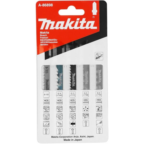 Набор пилок для лобзика Makita A-86898 5шт в упаковке