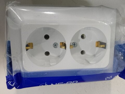 NE-AD ARAS Розетка 2-местная, скрытой установки (земля, керамика)