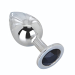 Большой стальной плаг с черным кристаллом Black Rave - 9,5 см. (Цвет: черный)