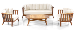 MOON SET Комплект мебели (Диван, 2 кресла, кофейный стол). Дерево массив ироко. Срок поставки 30 - 45 дней.