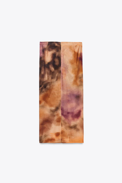 ZARA ПАРЕО ИЗ ТКАНИ С ПРИНТОМ С УЗЛОМ, РЫЖЕВАТО-КОРИЧНЕВЫЙ