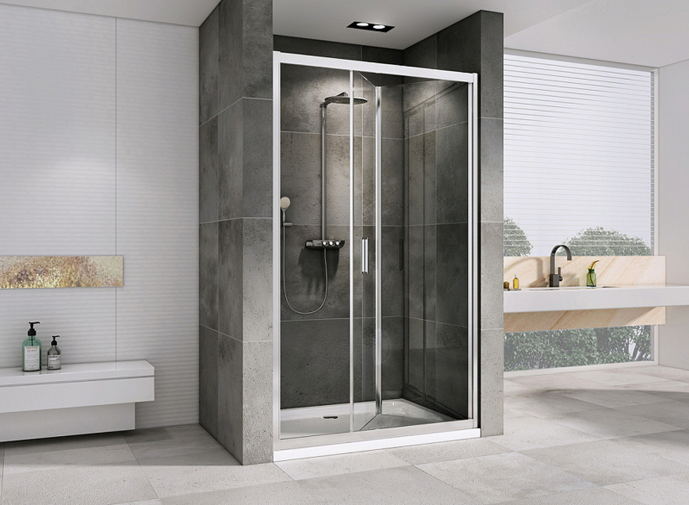 Душевая дверь Abber Sonnenstrand 100 AG07100 профиль Хром стекло прозрачное