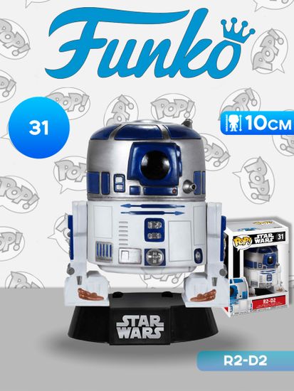 Фигурка Funko POP! Bobble Star Wars R2-D2 (31) 3269 / Фигурка Фанко ПОП! по мотивам вселенной "Звездные войны", R2-D2