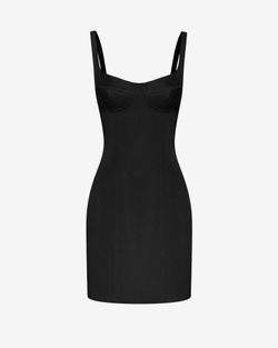 Платье-бюстье мини из сатина