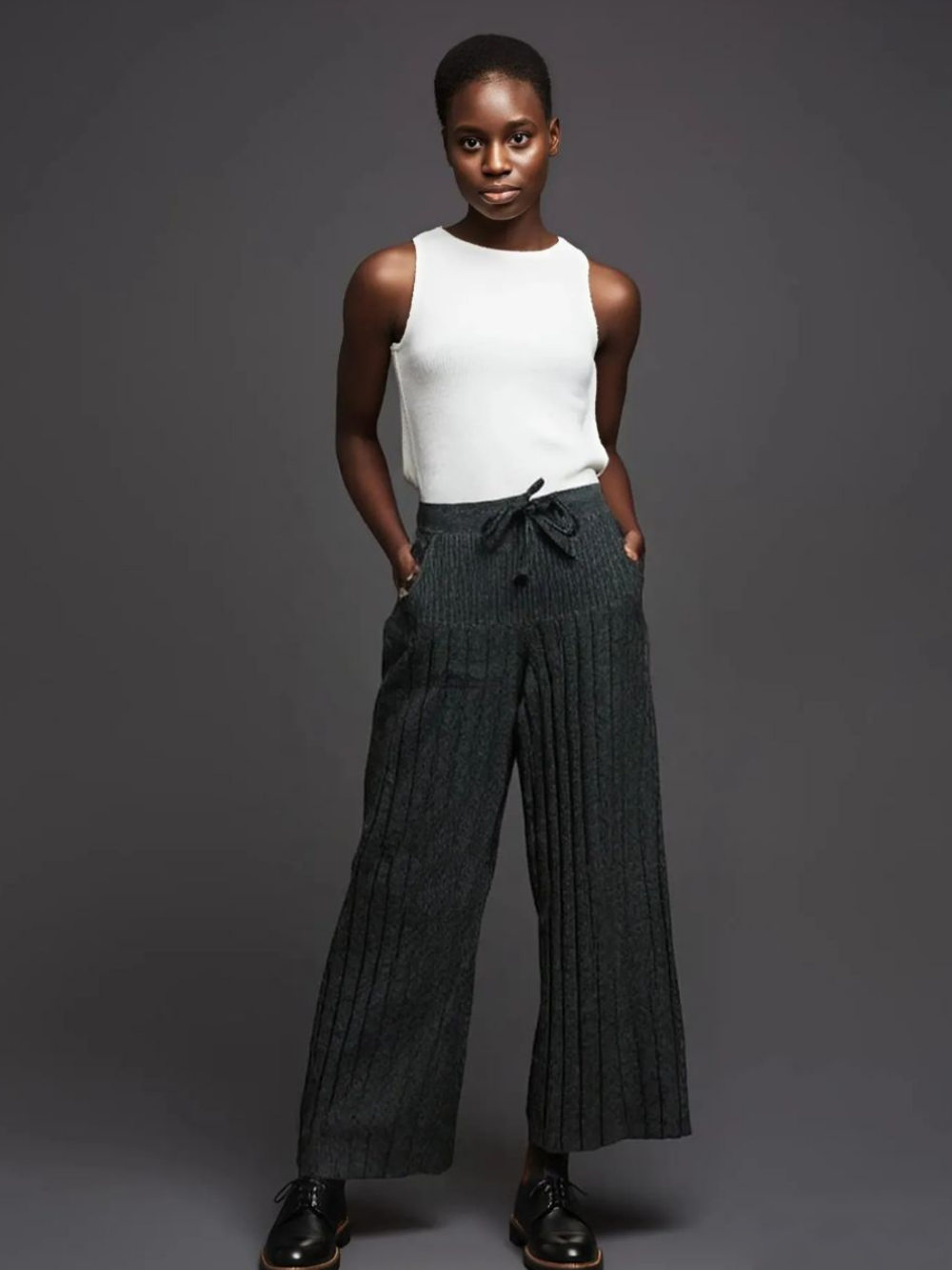 226 Брюки женские палаццо кашемир (единый)