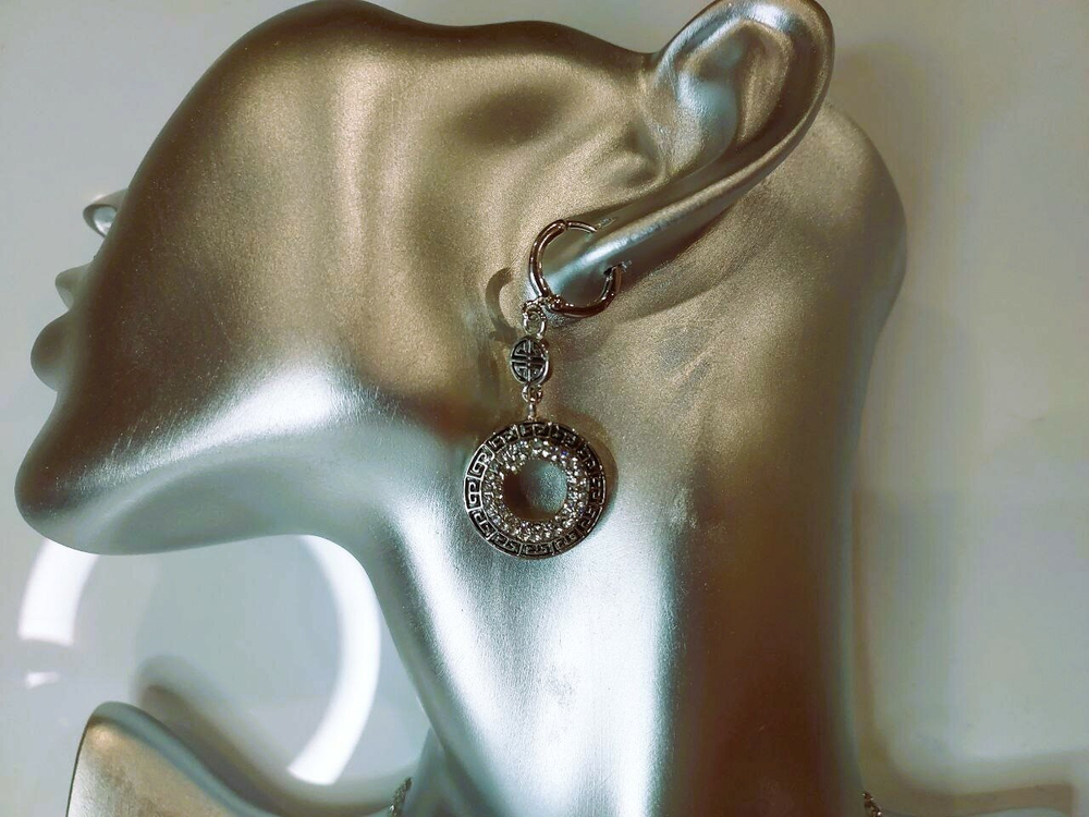 Комплект бижутерии классический женский. В греческом стиле. Набор, комплект серьги с подвесками "Греция"