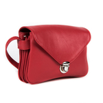Яркая женская маленькая красная сумочка с пряжкой из искусственной кожи 22х14х4 см COSCET М-СД-99
